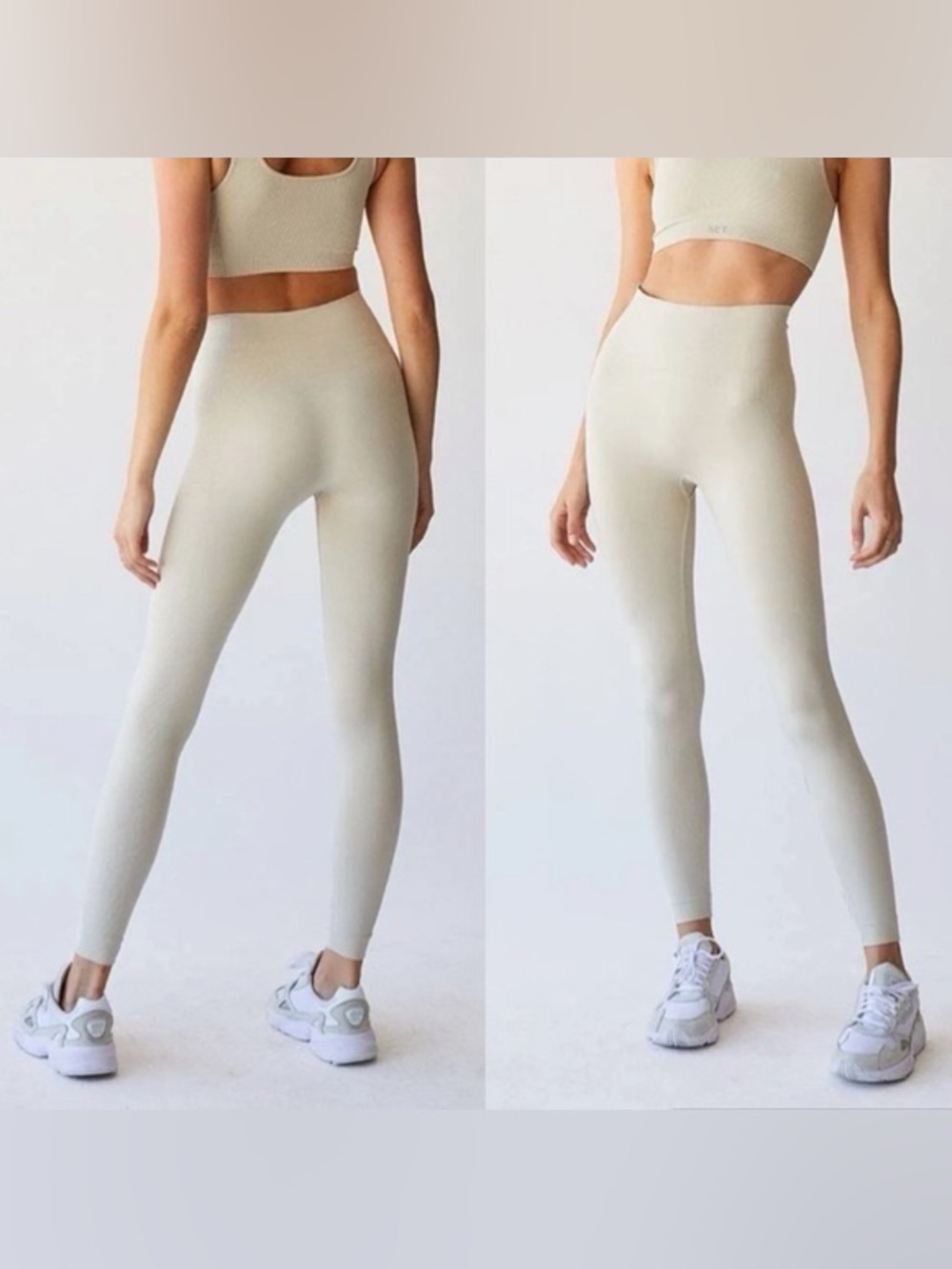 SET ACTIVE Sculptflex Seamless High Rise Leggings in Oatmilk